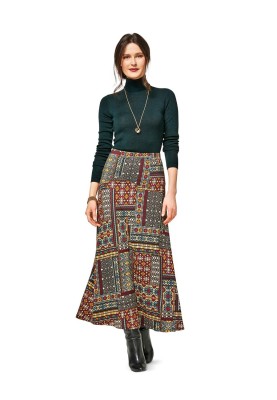 Pattern Knitted skirt on a figure yoke (Burda 2/2017, pattern number 6468 A)