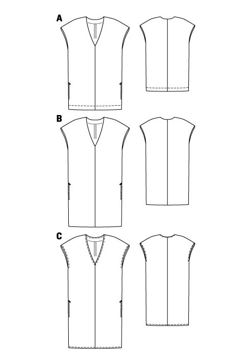 Викрійка Сукня міні прямого крою з V-подібною горловиною (Burda 5/2012, № викрійки 101 A)