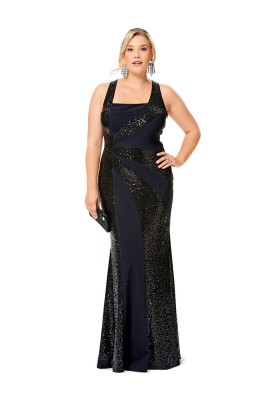 Pattern Evening dress with relief cut details (Burda 1/2017, pattern number 6547 B)