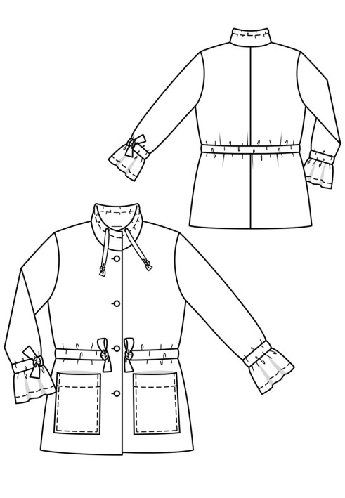 Pattern Straight-cut jacket with stand-up collar (Burda 1/2019, pattern number 125 B)