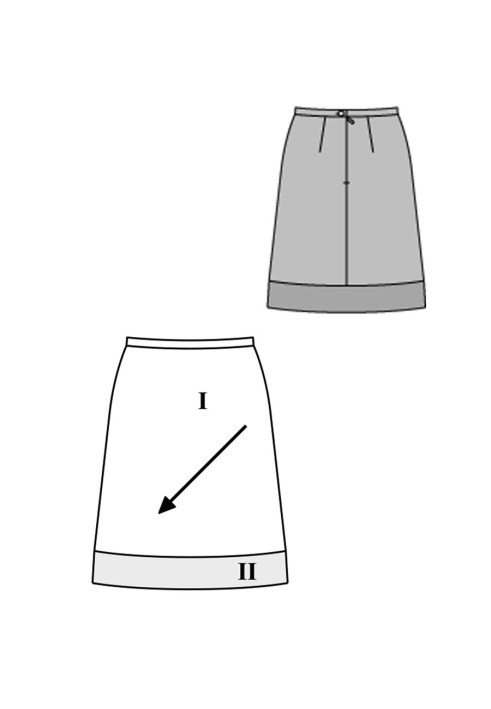 Выкройка Юбка А-силуэта с широкой каймой (Burda 2/2016, № выкройки 6612 C)