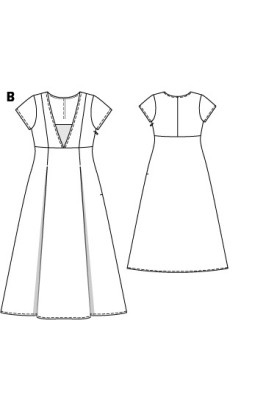 Pattern Dress with a flared silhouette (Burda 5/2015, pattern number 128 V)