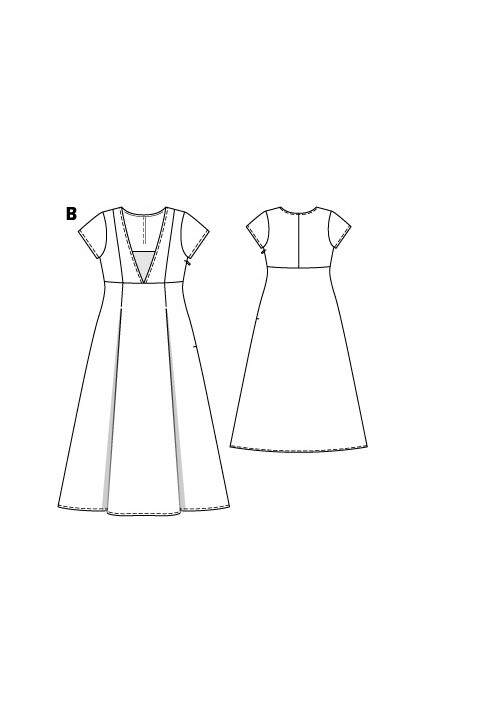 Pattern Dress with a flared silhouette (Burda 5/2015, pattern number 128 V)