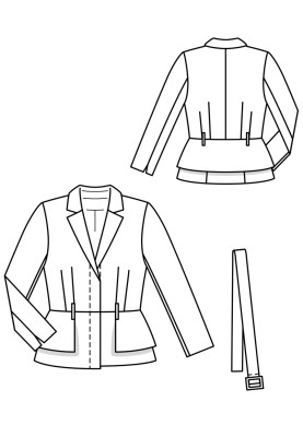 Выкройка Жакет приталенного кроя с баской (Burda 3/2018, № выкройки 106 A)