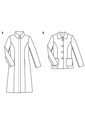 Pattern Single-breasted jacket of a fitted silhouette (Burda 2/2017, pattern number 6461 B)