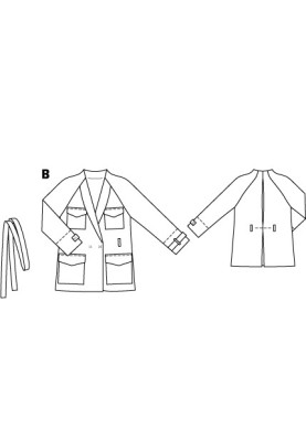 Выкройка Жакет с рукавами реглан (Burda 5/2015, № выкройки 106 В)