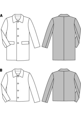 Pattern Short straight-cut jacket with turn-down collar (Burda 1/2014, pattern no. 6932 B)