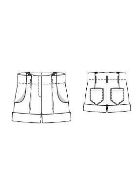 Pattern Shorts with a high waist (Burda 6/2015, pattern number 111 A)