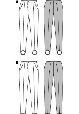 Викрійка Брюки-легінси з рельєфними швами (Burda 2/2015, № викрійки 6750 B)