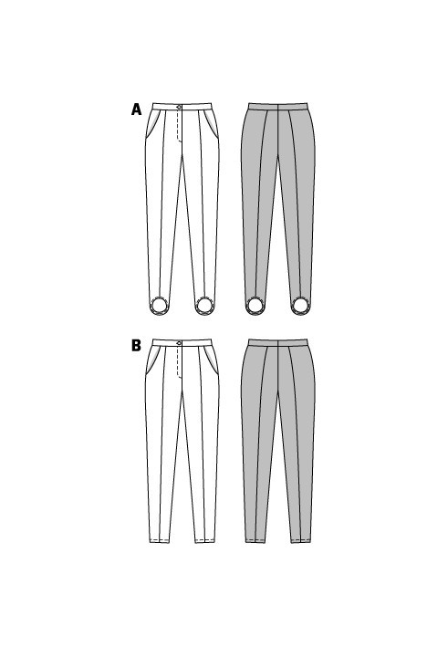 Викрійка Брюки-легінси з рельєфними швами (Burda 2/2015, № викрійки 6750 B)