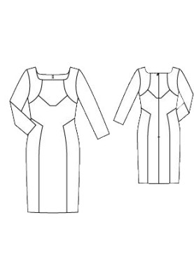 Pattern Dress sheath cut off at the waist (Burda 8/2015, pattern number 124 V)