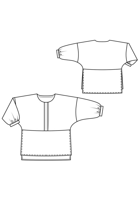 Выкройка Блуза просторная с застежкой поло (Burda 7/2017, № выкройки 115 A)
