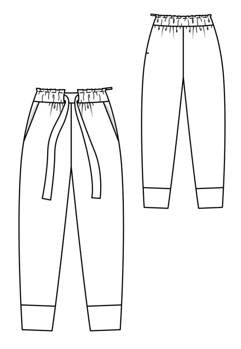 Pattern Pants of a narrowed cut with strips on the bottom (Burda 7/2017, pattern number 106 A)