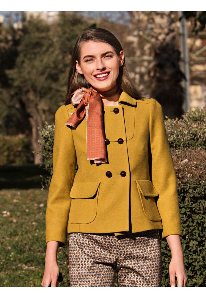 Pattern Double-breasted jacket with a turn-down collar (Burda 8/2017, pattern number 114 A)