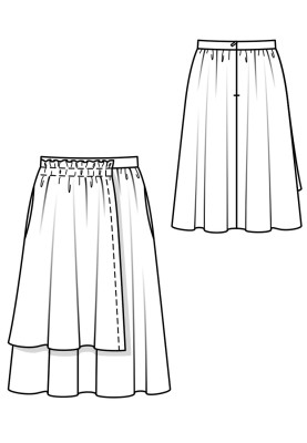 Pattern Skirt with an asymmetrical hem (Burda 3/2018, pattern number 116 A)