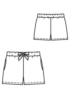 Pattern Short shorts with an elastic waistband (Burda 4/2018, pattern number 132 A)