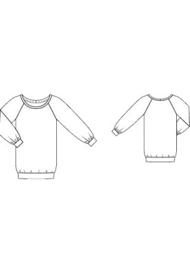 Pattern Pullover with raglan sleeves on the cuffs (Burda 8/2015, pattern number 115 C)