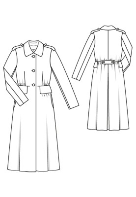 Pattern Coat of a fitted silhouette (Burda 10/2015, pattern number 114 V)