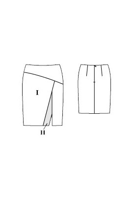 Pattern A narrow skirt with a cut and on a yoke (Burda 4/2016, pattern number 113 B)