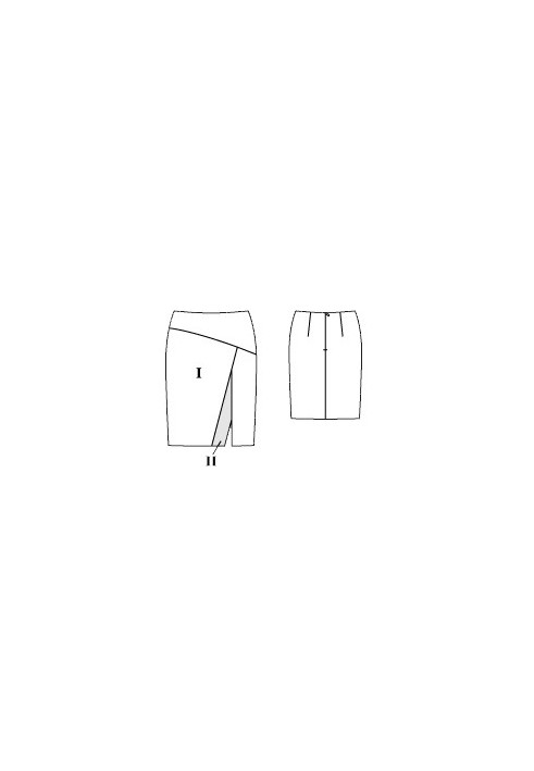 Pattern A narrow skirt with a cut and on a yoke (Burda 4/2016, pattern number 113 B)