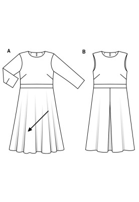 Pattern A cut-away dress with a flared skirt (Burda 2/2019, pattern number 6297 A)