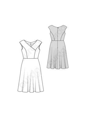 Pattern Cutaway dress with a shaped belt (Burda 1/2020, pattern number 6236 B)