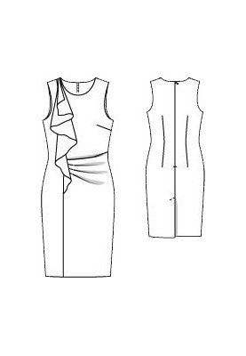 Pattern Dress-sheath with a flounce (Burda 3/2016, pattern number 120 V)