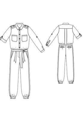 Pattern Overalls with long sleeves (Burda 2/2016, pattern number 110 V)