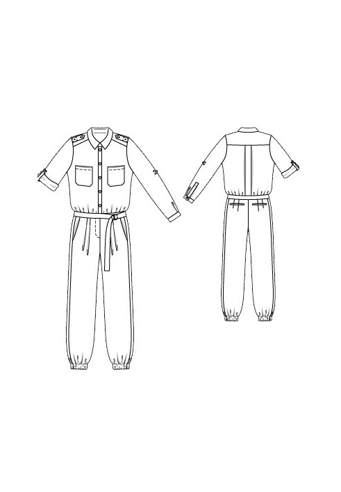 Pattern Overalls with long sleeves (Burda 2/2016, pattern number 110 V)