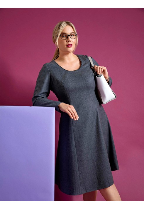 Pattern Dress flared from the waist silhouette (Burda. Fashion Plus 2/2019, pattern number 407)