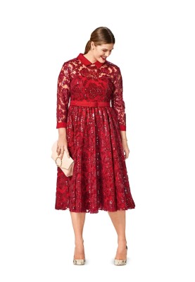 Pattern Lace dress with a lush skirt (Burda 2/2017, pattern number 6487 A)