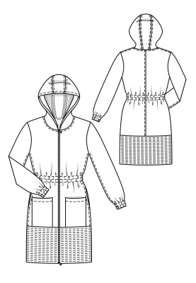 Pattern Coat of a fitted silhouette with a hood (Burda 9/2018, pattern number 104)