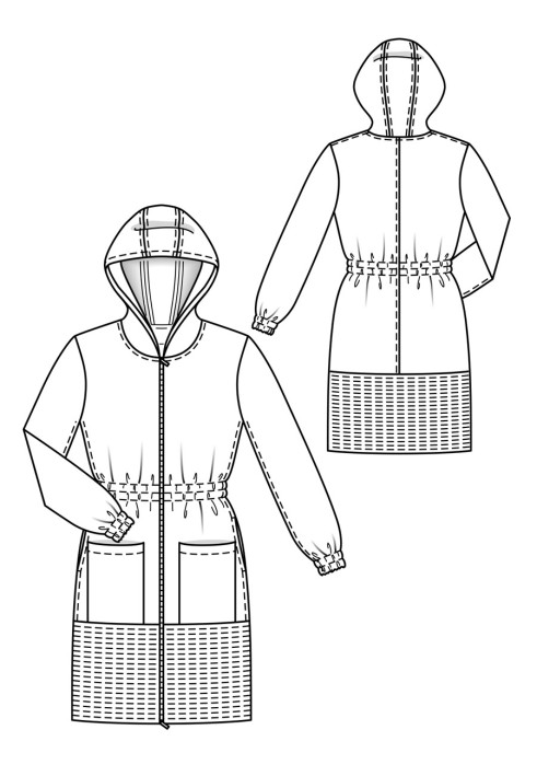 Pattern Coat of a fitted silhouette with a hood (Burda 9/2018, pattern number 104)