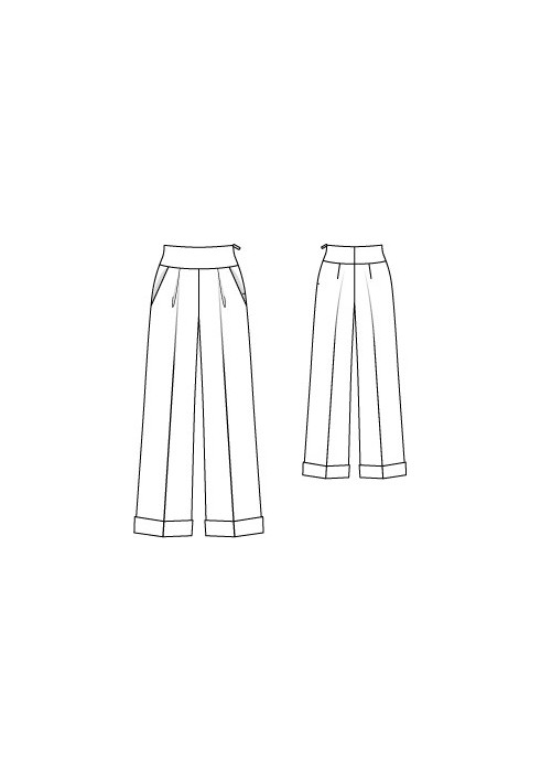 Pattern of Marlene trousers made of cotton satin (Burda 7/2010, pattern number 127)