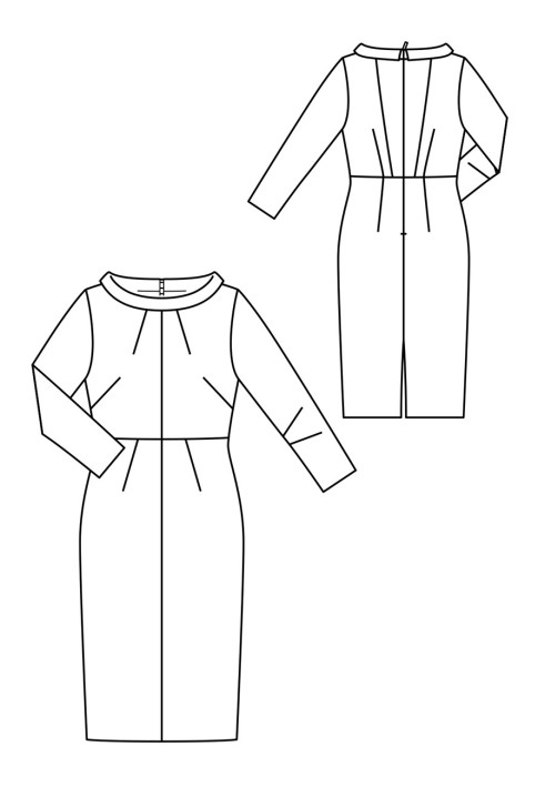 Pattern Cutaway dress with a boat neck (Burda 8/2017, pattern number 111 A)