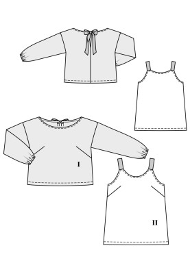 Pattern Straight-cut pullover and strappy top (Burda 3/2019, pattern number 127)