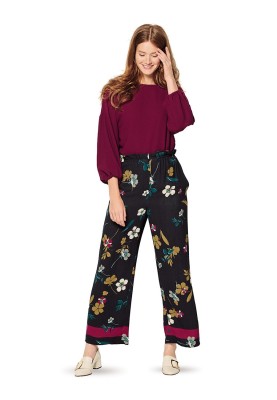 Pattern Straight-cut pants with drawstring (Burda 2/2020, pattern no. 6173 A)