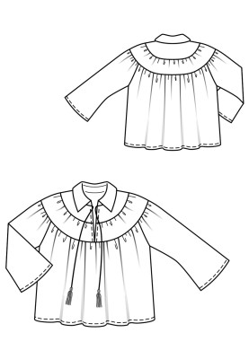 Pattern Wide-cut blouse with turn-down collar (Burda 3/2020, pattern number 117)