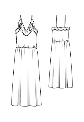 Pattern Wedding dress with spaghetti straps (Burda 3/2012, pattern number 103)