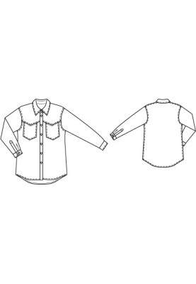 Oversize denim shirt pattern (Burda 3/2012, pattern number 117)