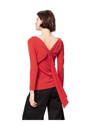 Pattern Pullover of a pressed cut with a neckline on the back (Burda 2/2020, pattern number 6166 A)