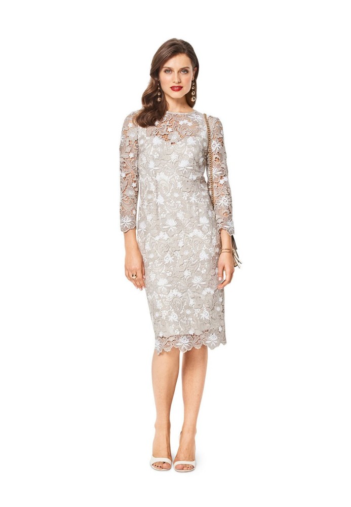 Pattern Lace sheath dress with underdress (Burda 1/2018, pattern number 6423 B)