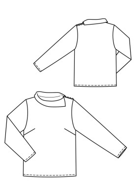 Pattern Straight-cut blouse with an original collar (Burda 9/2020, pattern number 117)