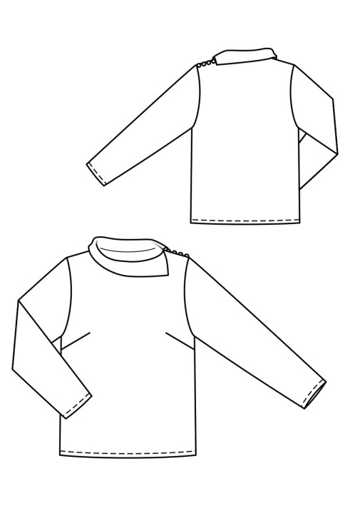 Pattern Straight-cut blouse with an original collar (Burda 9/2020, pattern number 117)