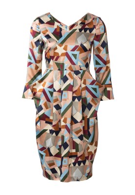 Pattern Dress in a fitted cut with flap pockets (Burda 1/2020, pattern number 6224 A)