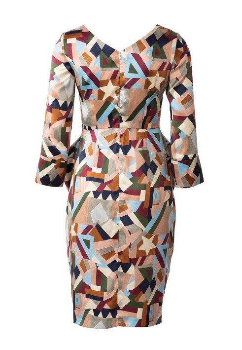 Pattern Dress in a fitted cut with flap pockets (Burda 1/2020, pattern number 6224 A)