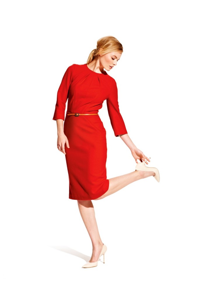 Pattern Sheath dress with flared short sleeves (Burda 8/2012, pattern number 121)