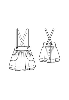 Pattern Skirt with straps with a fastener on the back (Burda 9/2010, pattern number 142)