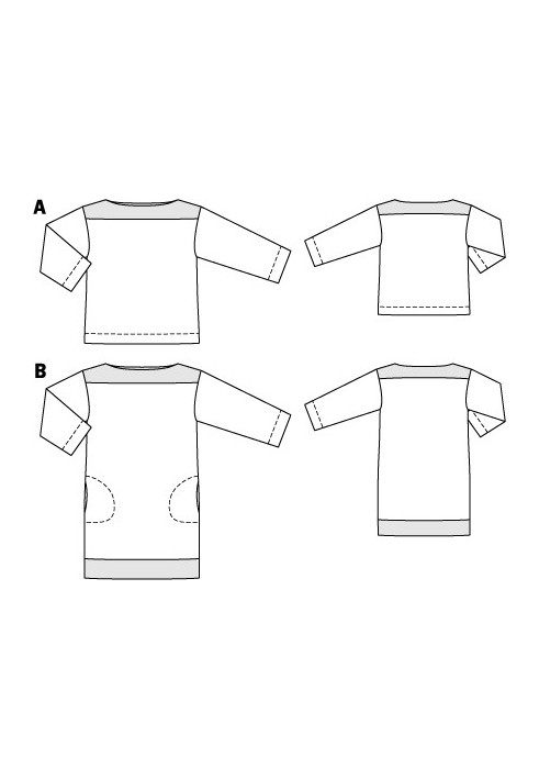 Викрійка Блуза прямого крою з креп-сатину (Burda 2/2012, № викрійки 107 A)