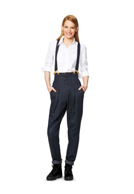 Pattern Denim pants with suspenders (Burda 2/2014, pattern number 6856 B)